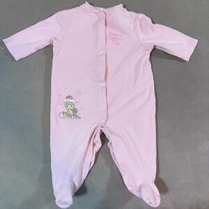 Precious Moments Baby Girl Sleeper/Jumper Pink 6-9 Months Snap Buttons